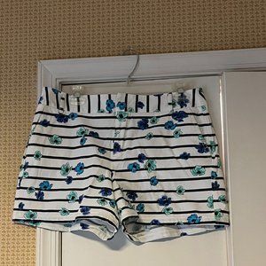 Elle White Floral Shorts  - Size 8